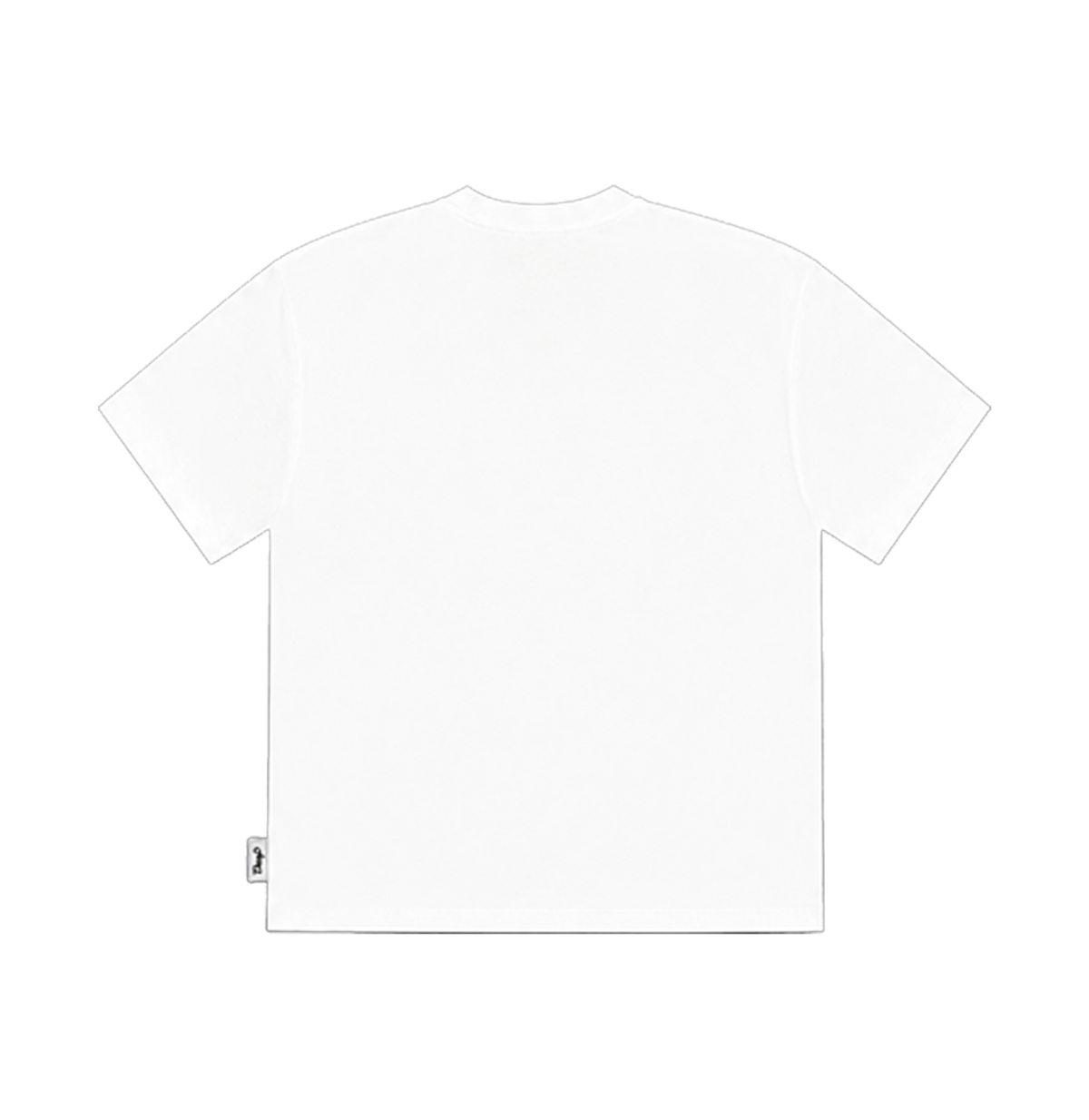 Backside of the white call me tee by DizzyD.
