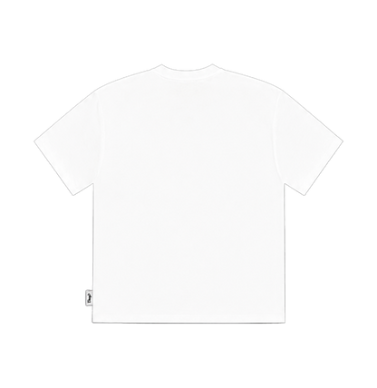 Backside of the white call me tee by DizzyD.